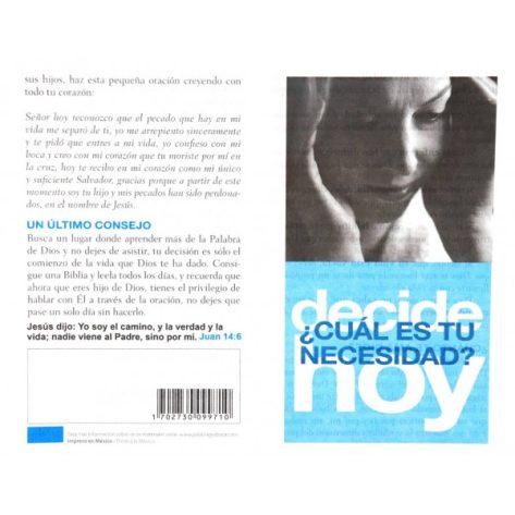 FOLLETO EVANGELISTICO MUJER CUAL ES TU NECESIDAD