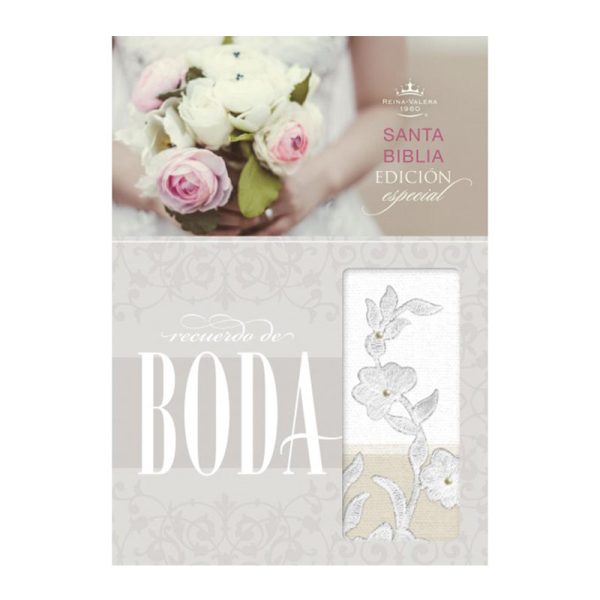 Biblia Holman recuerdo de boda RVR60 - Blanco - Lino y encaje