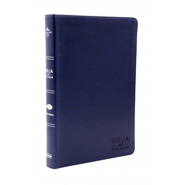 BIBLIA RV60 DEL PESCADOR LETRA GRANDE AZUL SIMIL PIEL