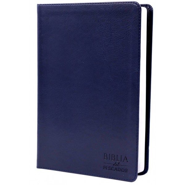 BIBLIA RV60 DEL PESCADOR LETRA GRANDE AZUL SIMIL PIEL