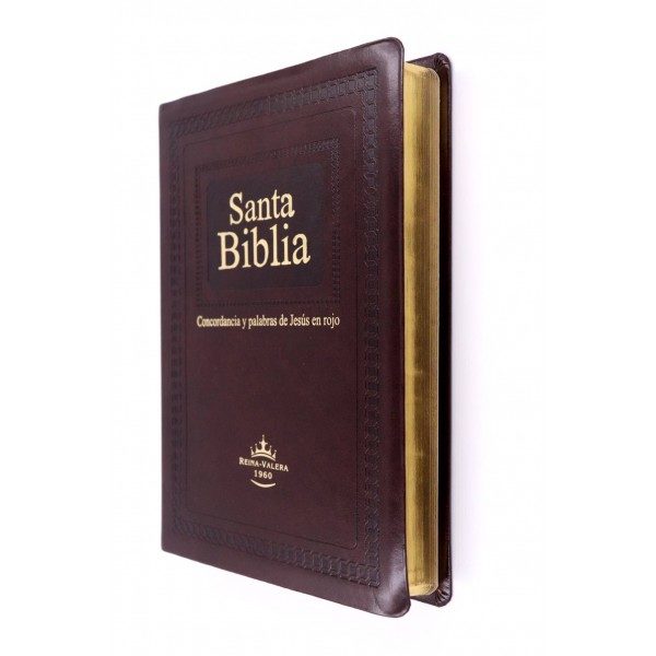 BIBLIA RVR60 RELIEVE LUJO COLOR CAFE RVR086CLGIPJR