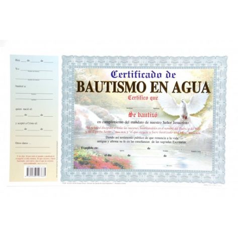 CERTIFICADO BAUTISMO EN AGUA 4 COLORES