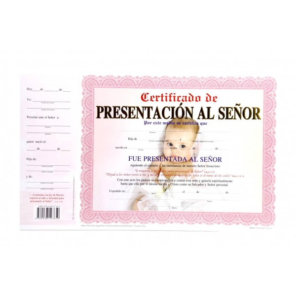 CERTIFICADO PRESENTACION NIÑAS 4 COLORES