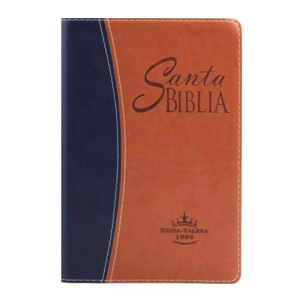 Biblia mediana mex letra grande RVR60 - Azul y café
