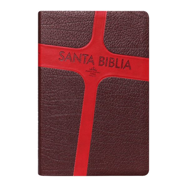 Biblia mediana mex letra grande RVR60 - Marrón - Cruz roja