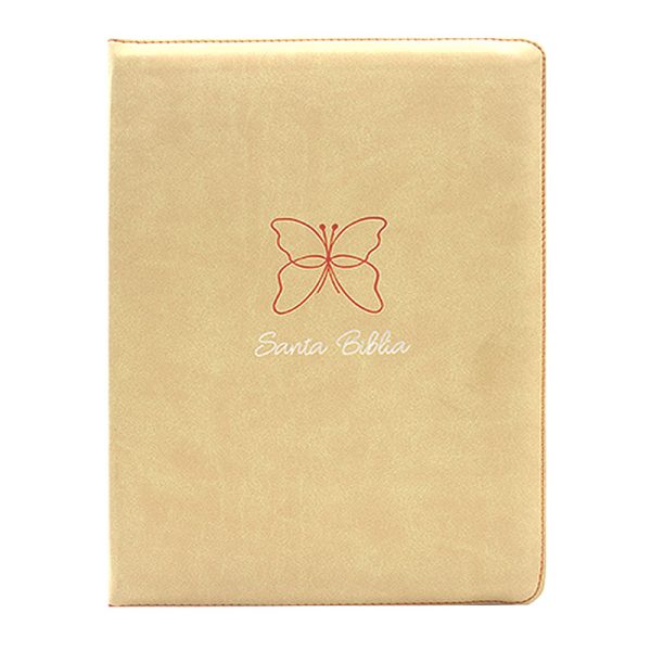 Biblia con referencias letra grande NTV - Beige - Ziper