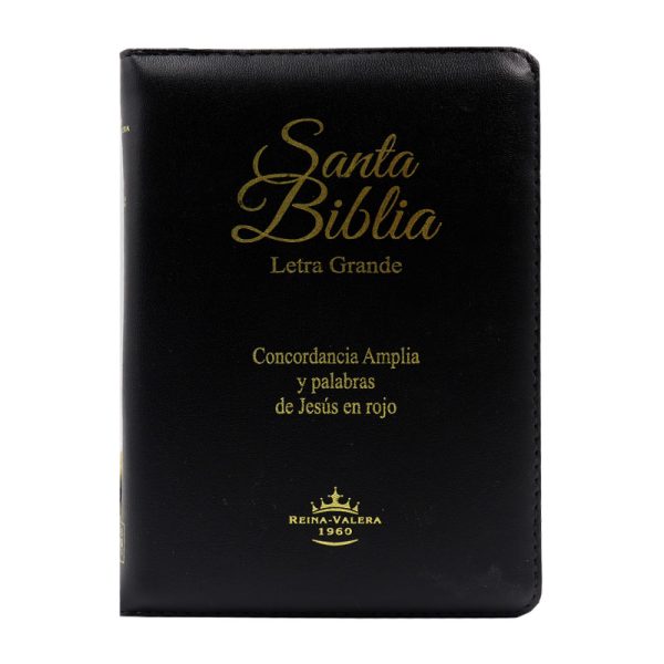 Biblia mediana letra grande RVR60 - Negro - Cierre - Índice