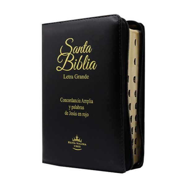 Biblia mediana letra grande RVR60 - Negro - Cierre - Índice - Image 2