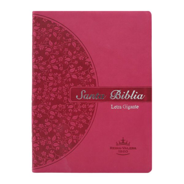 Biblia grande letra gigante RVR60 – Rosa – Canto floral