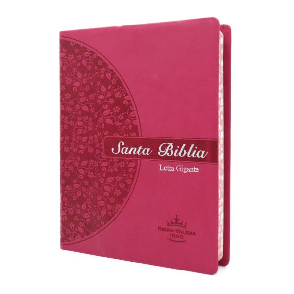 Biblia grande letra gigante RVR60 – Rosa – Canto floral - Image 2