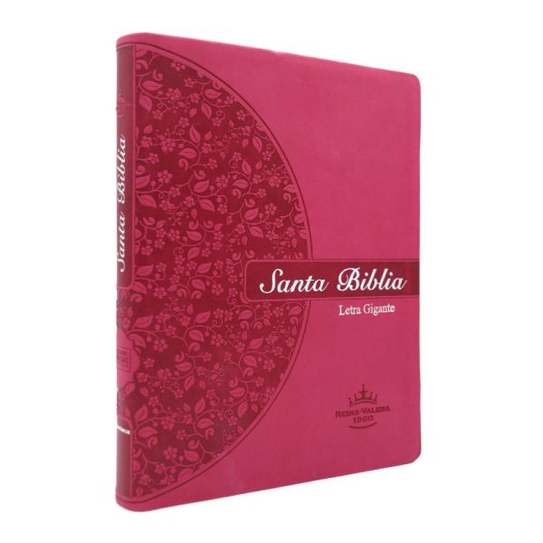 Biblia grande letra gigante RVR60 – Rosa – Canto floral - Image 3