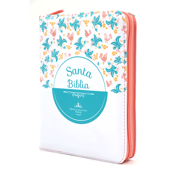 Biblia chica flores QR RVR60 – Blanco – Cierre - Image 2