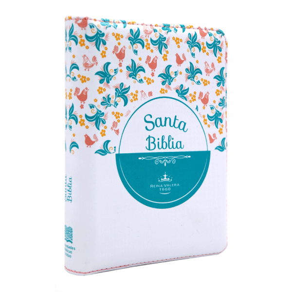 Biblia chica flores QR RVR60 – Blanco – Cierre - Image 3