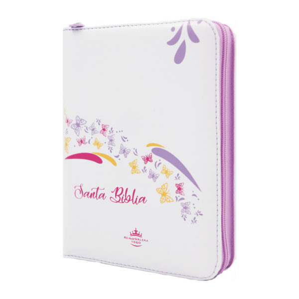 Biblia chica mariposas QR RVR60 – Blanco - Cierre - Image 2