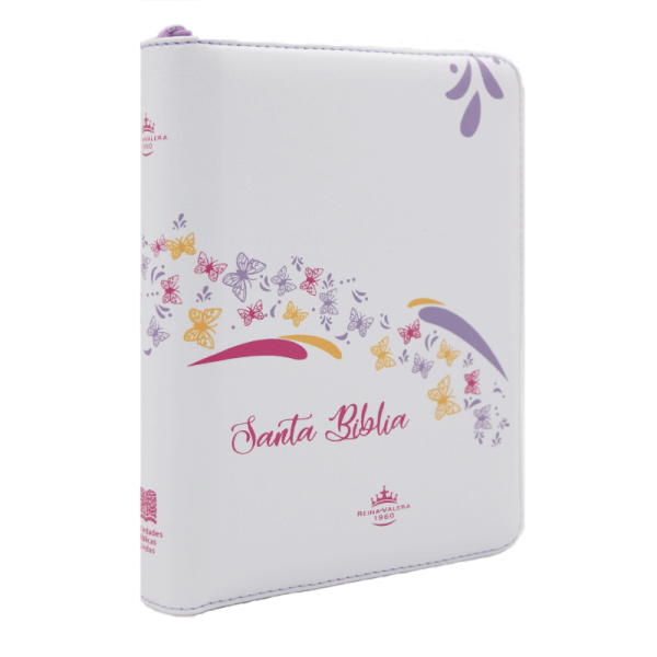 Biblia chica mariposas QR RVR60 – Blanco - Cierre - Image 3