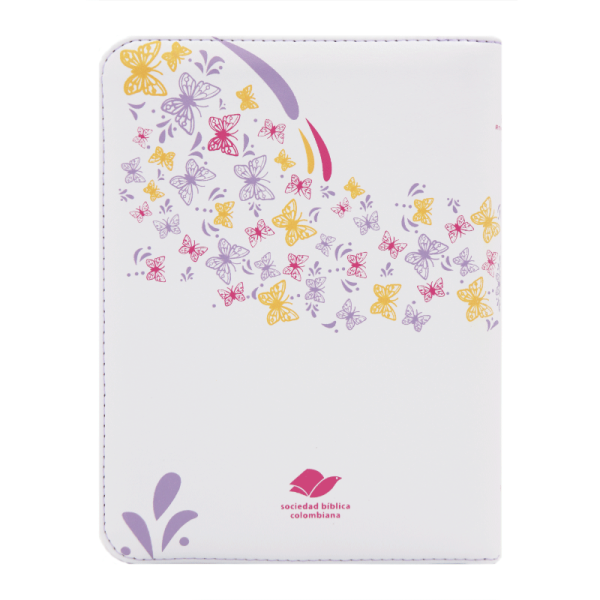 Biblia chica mariposas QR RVR60 – Blanco - Cierre - Image 4
