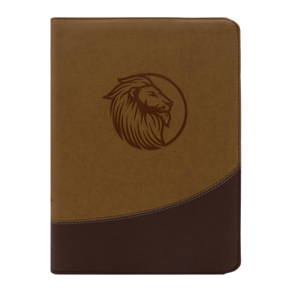 Biblia letra gigante león con QR RVR60 – Beige y café – Índice – Cierre