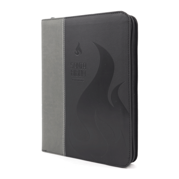 Biblia letra gigante llama con QR RVR60 – Negro y gris – Índice – Cierre - Image 2