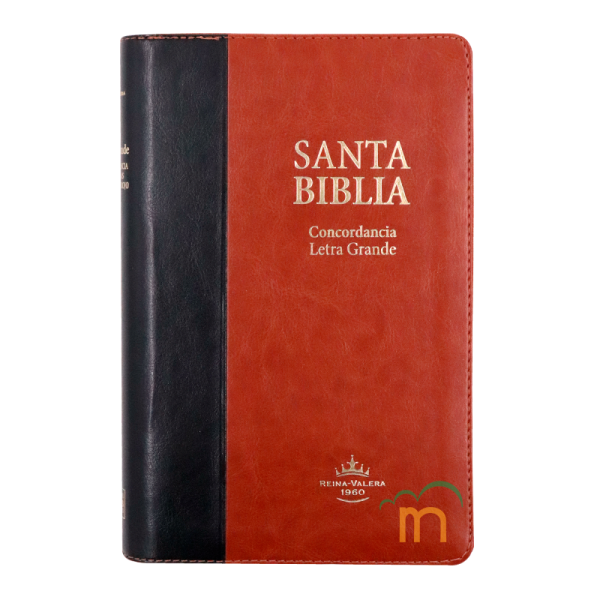 Biblia mediana letra grande RVR60 - Negro y marrón - Cierre - Índice
