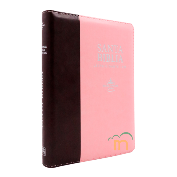 Biblia mediana letra gigante RVR60 - Marrón y rosa - Cierre - Índice - Image 3
