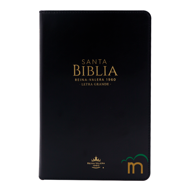 Biblia manual letra grande RVR60 - Negra - Cierre