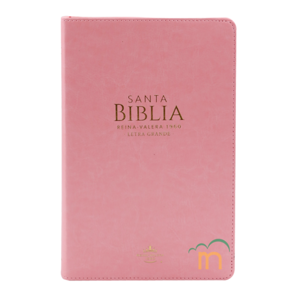 Biblia manual letra grande RVR60 - Rosa - Cierre
