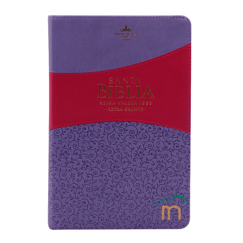 Biblia manual letra grande RVR60 - Lila y morado