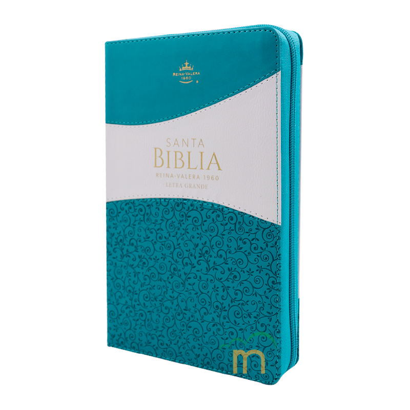 Biblia manual letra grande RVR60 - Turquesa y blanco - Cierre - Image 2