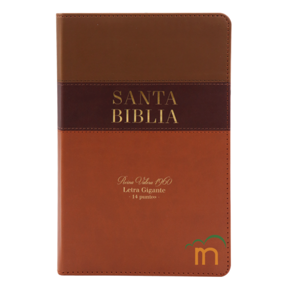 Biblia manual letra gigante RVR60 - Café, café y marrón - Cierre
