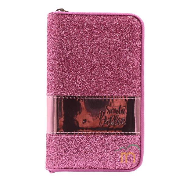 Biblia agenda brillos RVR60 - Rosa claro - Cierre