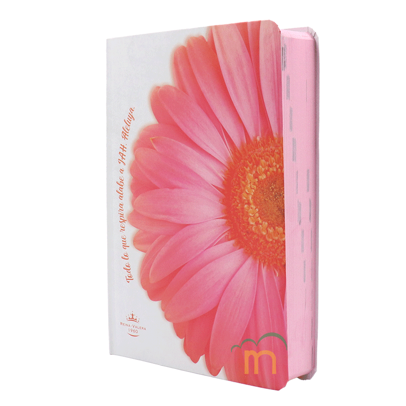 Biblia mediana letra grande RVR60 - Flor rosa - Image 2