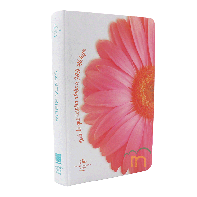 Biblia mediana letra grande RVR60 - Flor rosa - Image 3