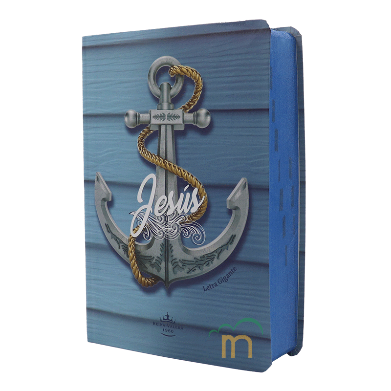 Biblia mediana letra gigante RVR60 - Azul claro ancla - Image 2