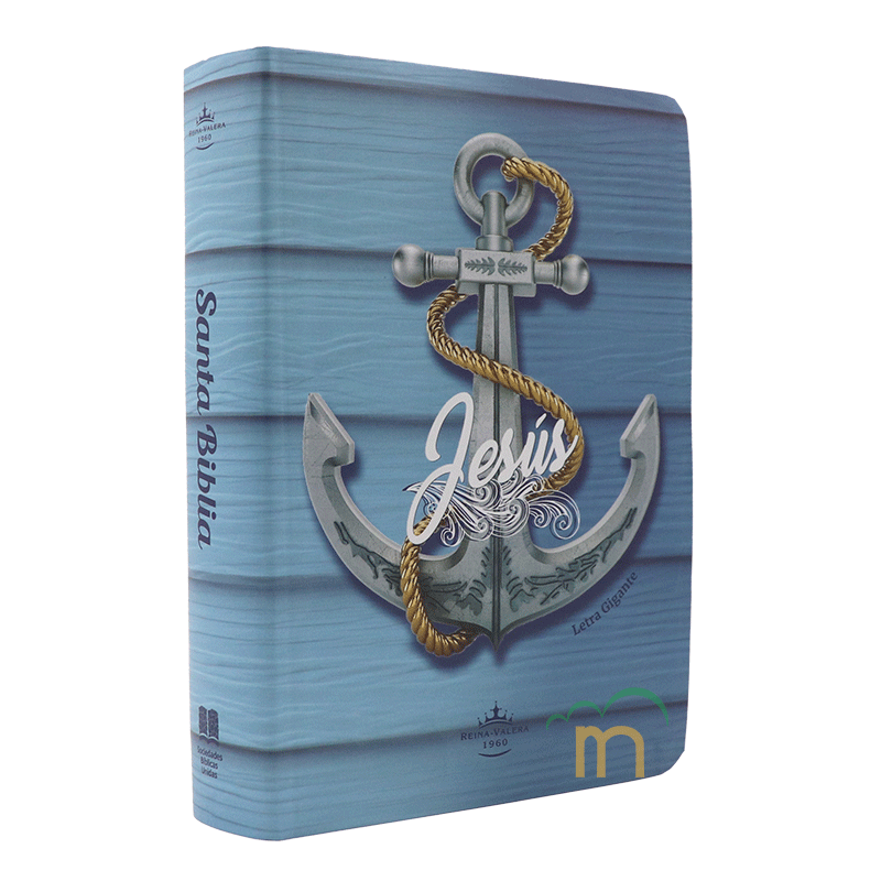 Biblia mediana letra gigante RVR60 - Azul claro ancla - Image 3