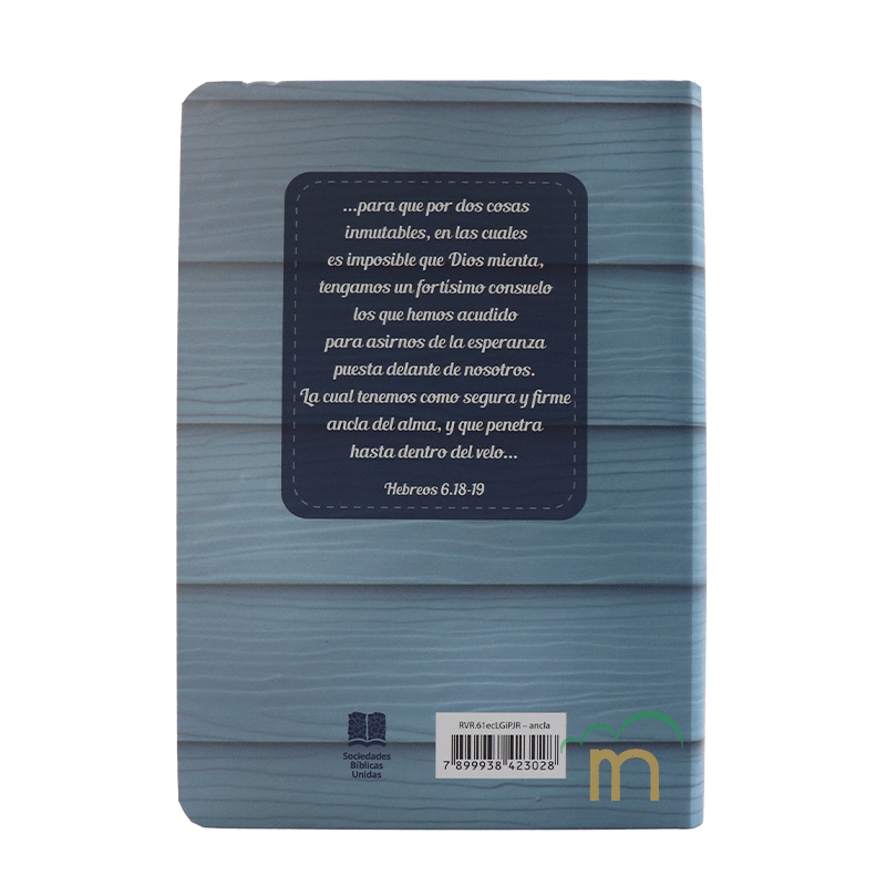 Biblia mediana letra gigante RVR60 - Azul claro ancla - Image 4