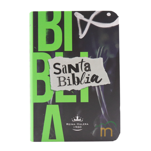 Biblia mini bolsillo semiflexible RVR60 - Negro verde