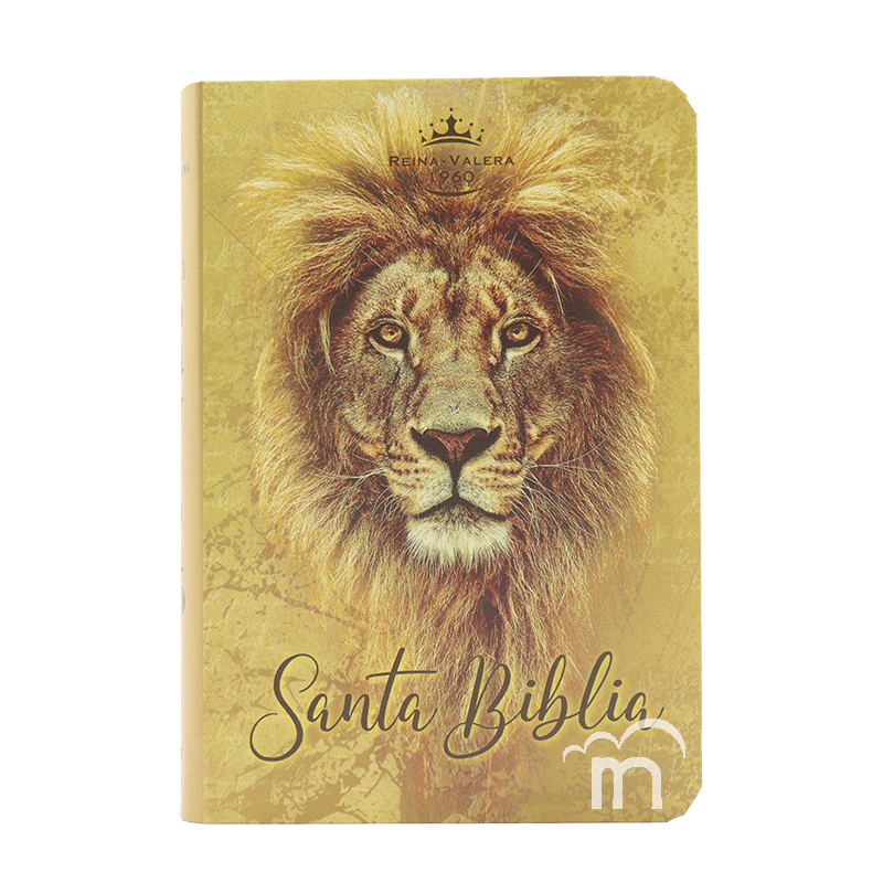 Biblia mini bolsillo semiflexible RVR60 - León dorado