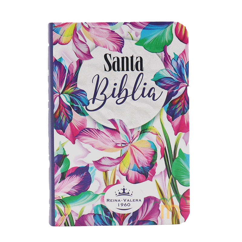 Biblia mini bolsillo semiflexible RVR60 - Flores multicolor