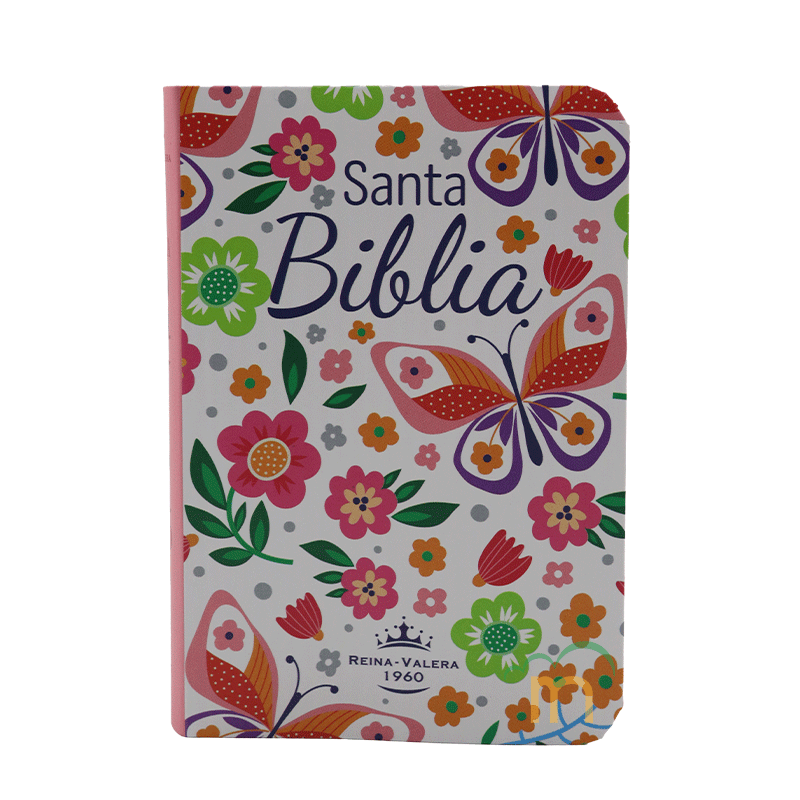 Biblia mini bolsillo semiflexible RVR60 - Flores mariposa