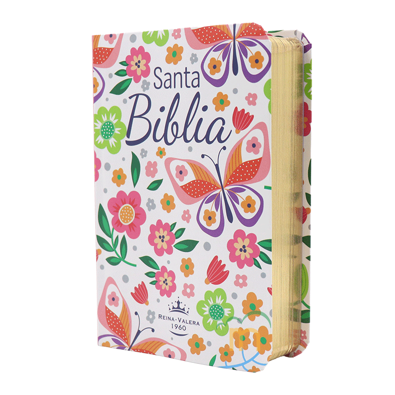 Biblia mini bolsillo semiflexible RVR60 - Flores mariposa - Image 2