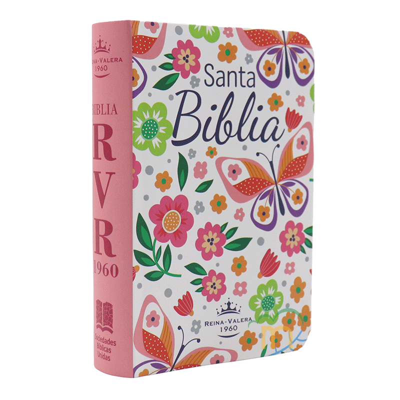 Biblia mini bolsillo semiflexible RVR60 - Flores mariposa - Image 3