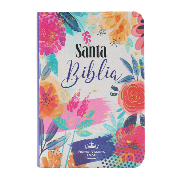 Biblia mini bolsillo semiflexible RVR60 - Flores morado
