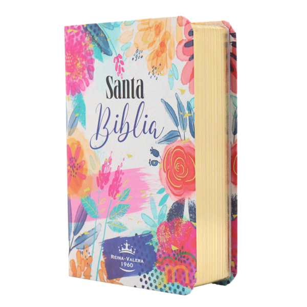 Biblia mini bolsillo semiflexible RVR60 - Flores morado - Image 2