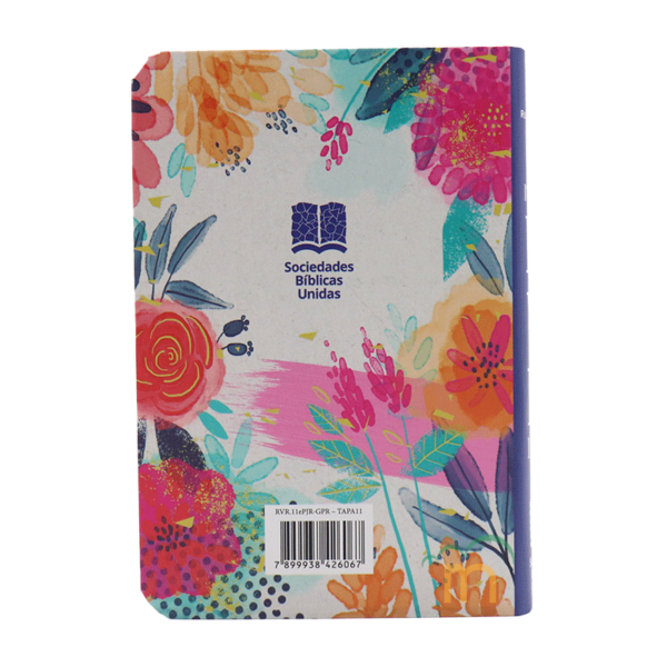 Biblia mini bolsillo semiflexible RVR60 - Flores morado - Image 4