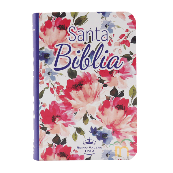 Biblia mini bolsillo semiflexible RVR60 - Flores blanco