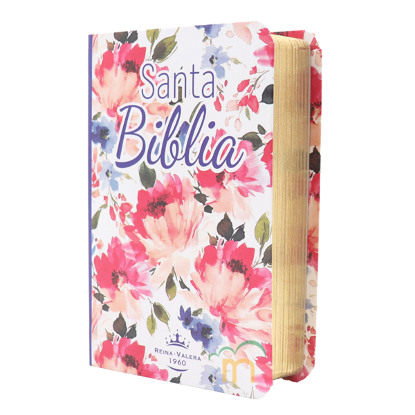 Biblia mini bolsillo semiflexible RVR60 - Flores blanco - Image 2