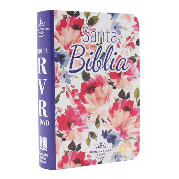 Biblia mini bolsillo semiflexible RVR60 - Flores blanco - Image 3
