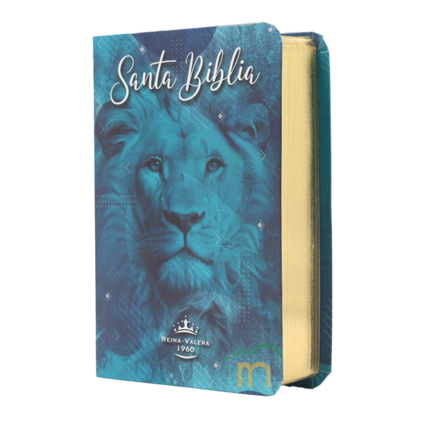 Biblia mini bolsillo semiflexible RVR60 - León azul - Image 2