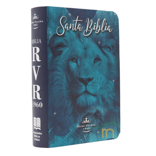 Biblia mini bolsillo semiflexible RVR60 - León azul - Image 3