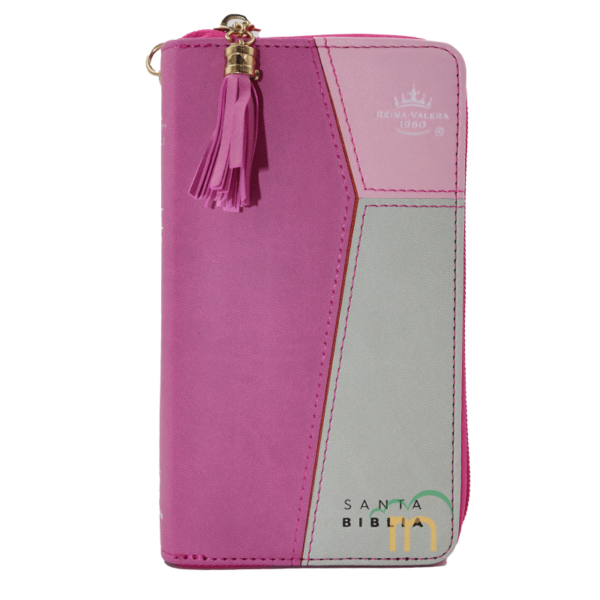 Biblia chequera RVR60 - Contempo tricolor rosa - Cierre - Índice